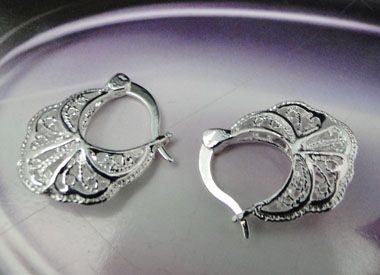 925 Sterling Silver Flower Dangle Earrings JE154  