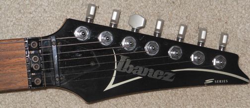 1999 MIJ Ibanez Model S7420 S 7420 Black JAPAN Sperzel Tuners 7 string 