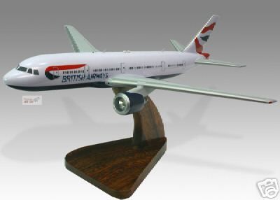 Boeing 777 British Airways Wood Desktop Airplane Model  