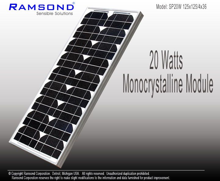 Ramsond 20W 20 Watt Solar Panel Battery Charger Kit RV Charge 