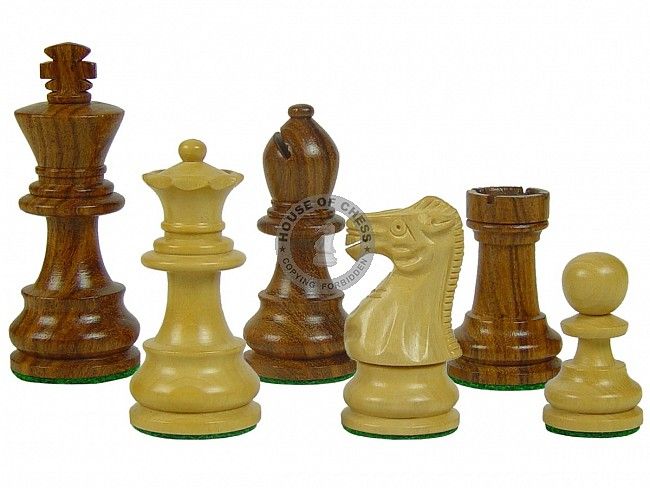 Wooden Chess Set Pieces Standard Staunton Golden Rosewood 3   2 Extra 