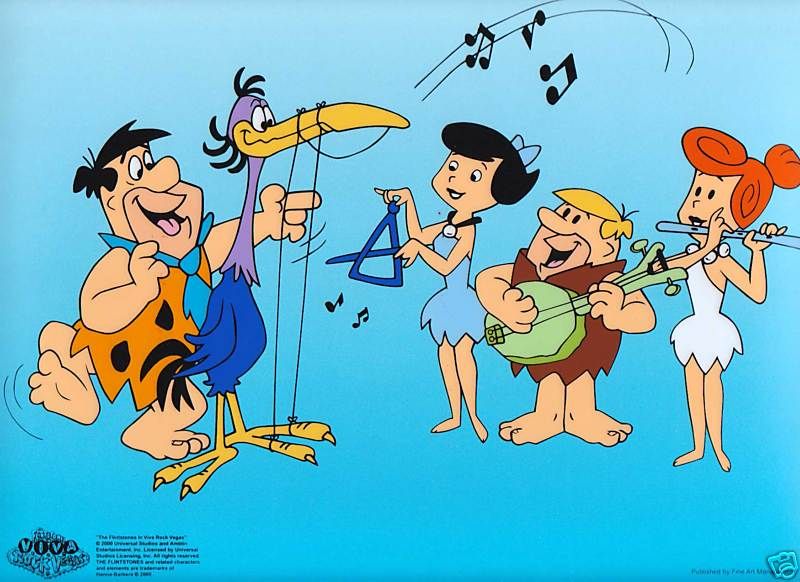 THE FLINTSTONES SERICEL Fred Play Harp Hanna Barbera  