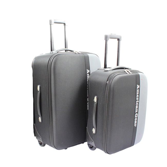 American Gear Expandable Upright 2 Piece Luggage Set   Black & Gray 