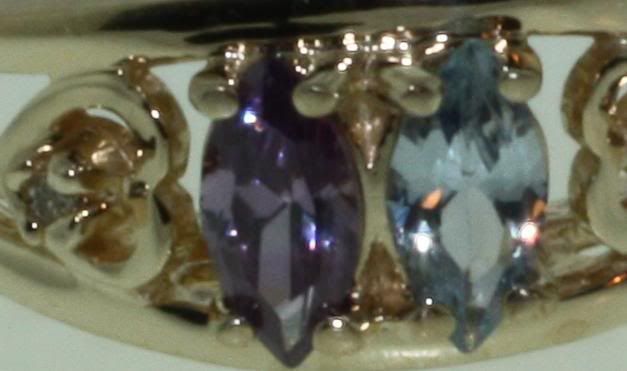 10k yellow gold mothers ring amethyst blue topaz  