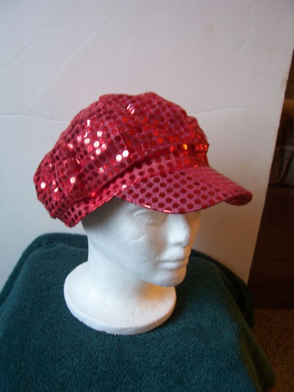 Pop star Diva Sequin Hat Red  