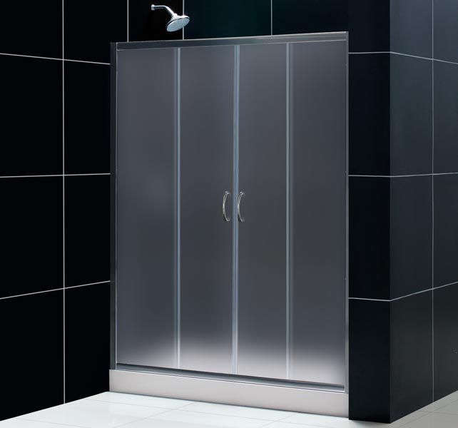 VISIONS 60x72 Frosted Glass Brushed Nickel Shower Door  
