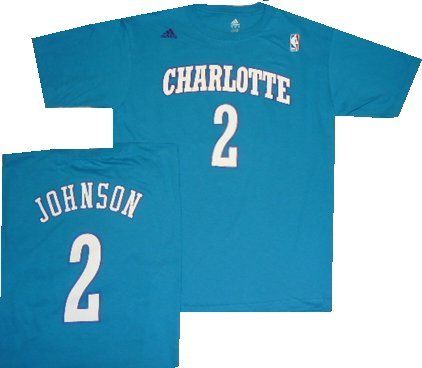 Larry Johnson Charlotte Hornets Name and Number T Shirt LARGE  