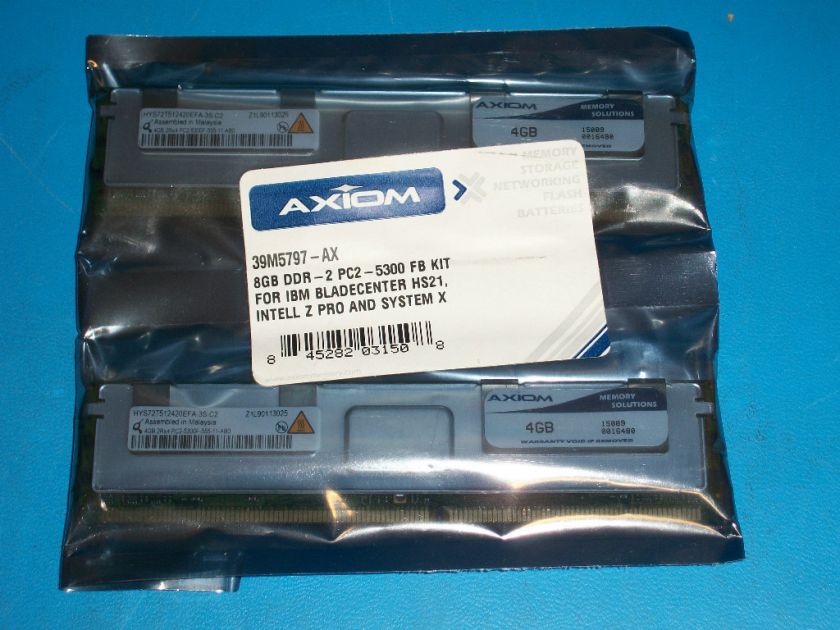 IBM 39M5797 AX 8GB 2x4GB Server Memory Kit AXIOM  