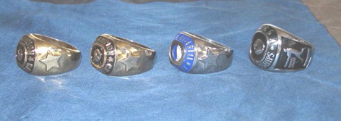 Lot of 4 USSSA Baseball Championship Rings 10 1/4  