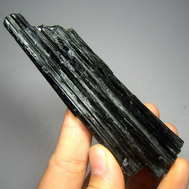 Schorl Black Tourmaline Crystal Cluster Specimen c1945  