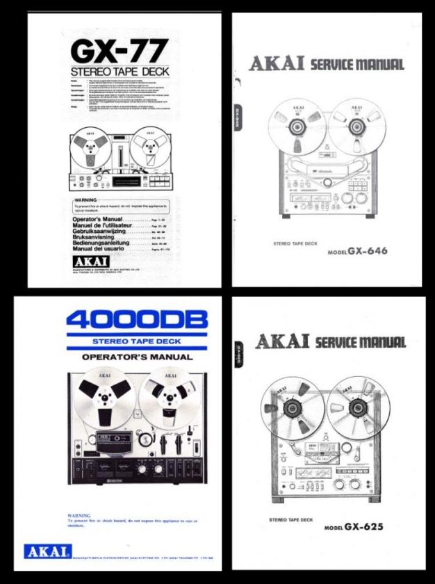 AKAI TAPE RECORDER OWNER AND SERVICE MANUALS ON CD R  