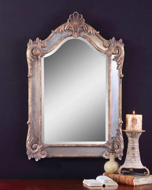 LARGE French Ornate BEVELED WALL Rectantle Mirror NEW  